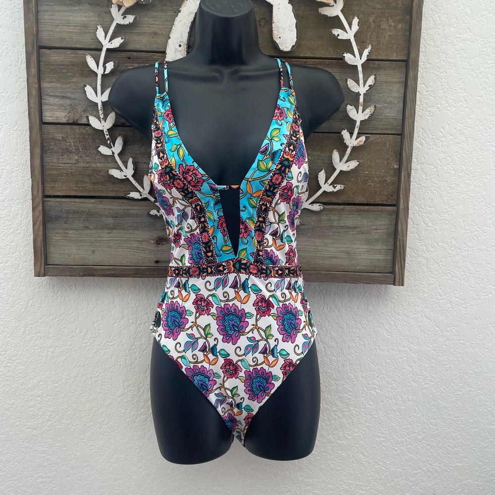 Nanette Lepore floral one piece swimsuit ladies size Small